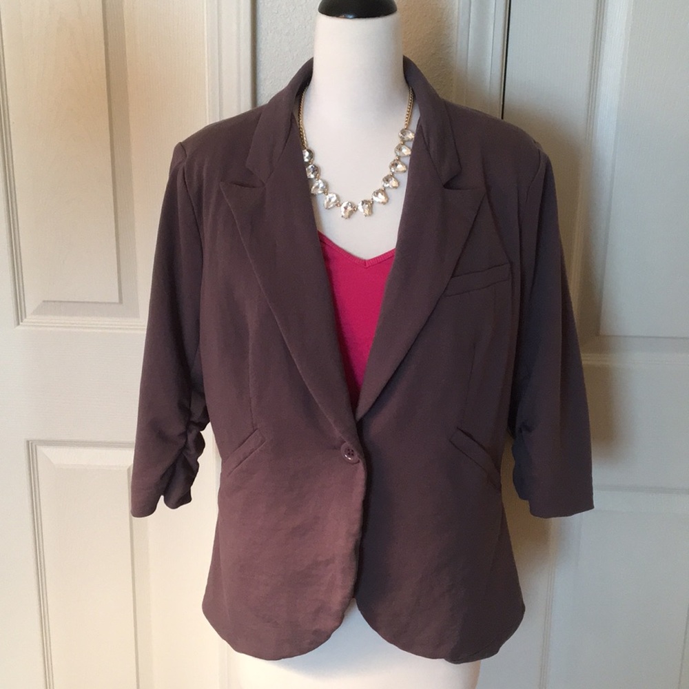 ModCloth Fine and Sandy Blazer in Stone